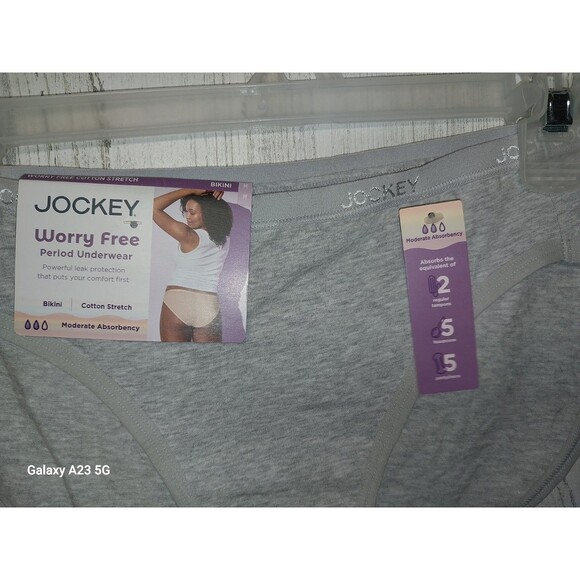 Jockey lot/4 Worry Free Period Bikini Underwear Black And Gray Lot Of 3 NWT - Picture 5 of 10